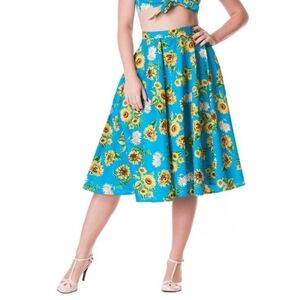NWT M Hell Bunny Sunflower Skirt
